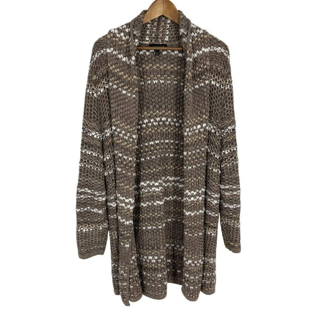 Lane Bryant Open Front Cardigan Sweater With White & Gold Accents Size 14/16